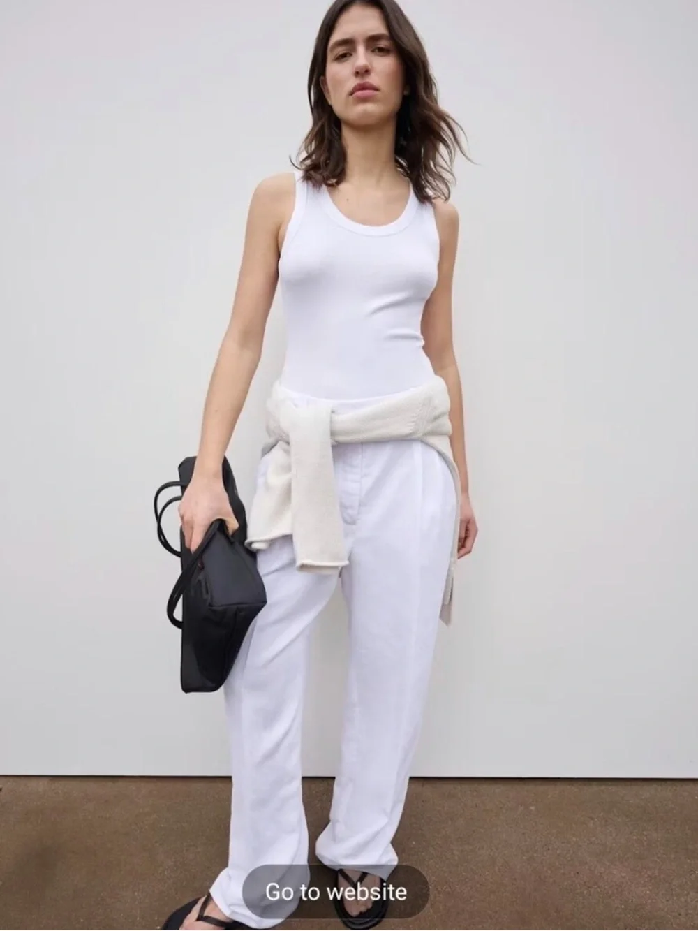 Aritzia The Effortless Pants Cruiselinen Wide Leg in White